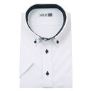 ニットシャツ ワイシャツ ノーアイロン ストレッチ ポロシャツ メンズ 半袖 吸水速乾 ボタンダウン ニット素材 伸縮性 ホワイト 白 テレワーク リモートワーク / szb1225