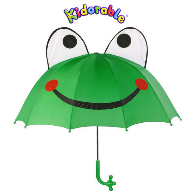 かえる　カエル子供傘　Kidorable(キドラブル)　カエルアンブレラ蛙　立体傘　キャラクター傘　キッズ　子供　傘　かさ　激カワイイ　正規品　プレゼント　ギフトサービス　キッドラブル　誕生日祝