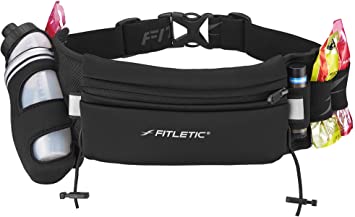 FITLETIC(フィトレティック) Fully Loaded ランニングウエストポーチ 防水ネオプレーン素材 iPhone6sPlus対応サイズ 12ozボトル付き ゼッケンホルダー付き HD-12G BLK S/M