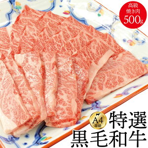 【最高級 牛肉 ギフト】黒毛和牛 焼き肉用 500g 鹿児島県産 霜降り 肩ロース 三角バラ ウデ 2人前 A4 ランク 和牛 贅沢【送料無料 即日発送 ギフト プレゼント 内祝い 誕生日 のし対応 あす楽】