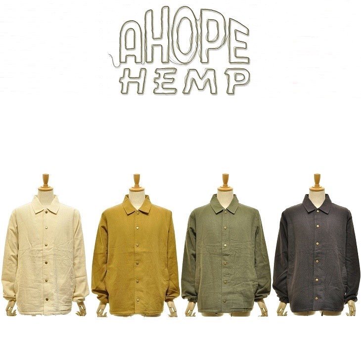 楽天ヘンプウェア　FOOL THE HERMIT【送料無料】【MEN'S】A HOPE HEMP アホープヘンプ HEMP FLANNEL COACH JACKET ヘンプフランネルコーチジャケット ヘンプオーガニックコットンの布に起毛を掛けた暖かいネル生地にインナーにボアの暖かいジャケット2021 FALL & WINTER 新商品