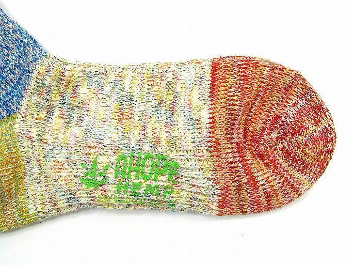 【MEN'S & WOMEN'S】【HSX-278】A HOPE HEMP アホープヘンプ カラー切り替え SOCKS 春仕様の踵つま先切り替えのSOCKSです。抗菌作用もあり、夏涼しく、冬暖か高性能天然繊維Pride with Made in Nara Japan 人気の気持ちいいヘンプ靴下 ソックス USAでも人気のソックス