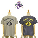 DOWN ON THE CORNER ダウンザコーナー "GUITAR WORKS" COTTON S/S TEE コットンのショートスリーブTシャツ 顔料染された風合い独特のフェード感が特徴DOCを象徴するグラフィックの一つであるギターワークスのグラフィックTシャツ