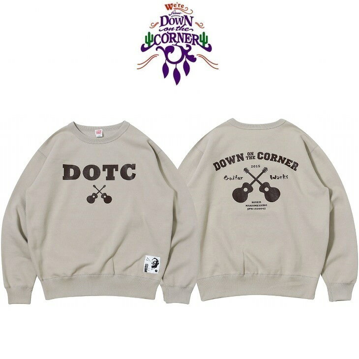 DOWN ON THE CORNER ダウンザコーナー CREW SWEAT SHIRT "DOTC" 12.4ozのしっかりとした厚手の裏起毛スウェットに当時の裏原宿ヘッズは知っている名グラフィックが遂に復刻されプリントギターワークスも定番の物と思いきや実は22年度版にアップデート