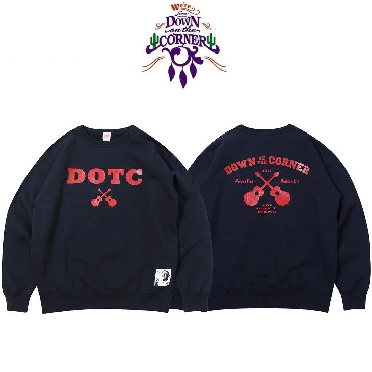 DOWN ON THE CORNER ダウンザコーナー CREW SWEAT SHIRT "DOTC" 12.4ozのしっかりとした厚手の裏起毛スウェットに当時の裏原宿ヘッズは知っている名グラフィックが遂に復刻されプリントギターワークスも定番の物と思いきや実は22年度版にアップデート