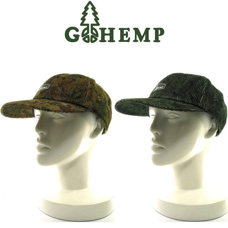 ヘンプ 帽子（メンズ） 【送料無料】GOHEMPゴーヘンプ HEMP PANEL CAP ヘンプパネルキャップ ヘンプコットンコーデュロイのヘンプツリーカモ 迷彩柄の中にヘンプをミックスさせた程良い深さとつばの長さ被り心地にこだわったベーシックな6PANEL CAPNEW ARRIVALS 2021 FALL & WINTER 秋冬 帽子