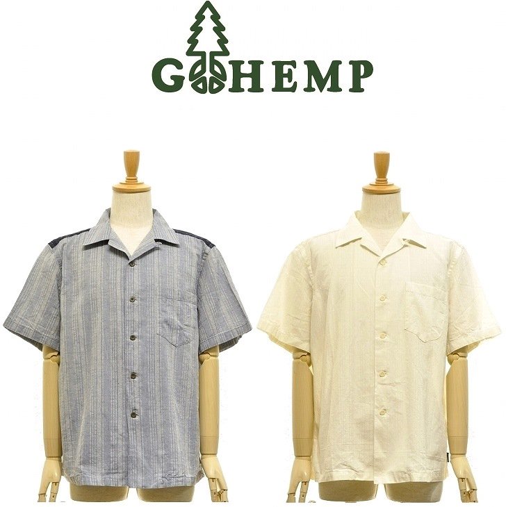 【送料無料】【MEN'S】GOHEMP OPEN MIND SHIRTS ゴーヘンプ オープンマインドシャツ ワッシャー加工を施したナチュラルな表情が特徴のコットンリネンのドビー素材をベースに 昨年非常に好評だったミニマルリーフジャガード生地をアクセントに切り替えた人気の定番シャツ