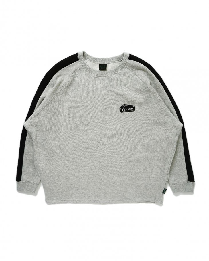【送料無料】【MEN'S】GOHEMP ゴーヘンプ TRACK CREW トレッククルー 定番のHEMP55%,ORGANIC COTTON45%のヘンプスウェットにアクセントラインを加えた新シリーズ タウンユースやルームウェアなど幅広く着用ができるよう計算されたデザイン ワイドウェットトップス