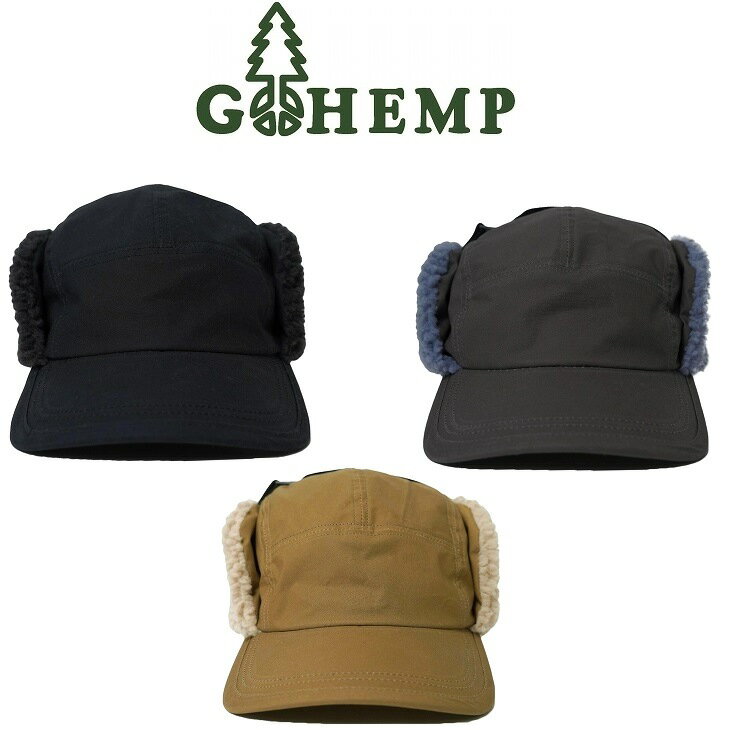 ヘンプ 帽子（メンズ） 【送料無料】GOHEMP ゴーヘンプ FLYING BOA CAP フライングボアキャップ ペットボトルリサイクル素材のボアフリース 裏地にはオリジナルのヘンプリアルツリー柄のヘンプコットンネル 秋冬シーズンのトレンドと実用性を兼ね備えたイヤーフラップキャップ 防寒 帽子