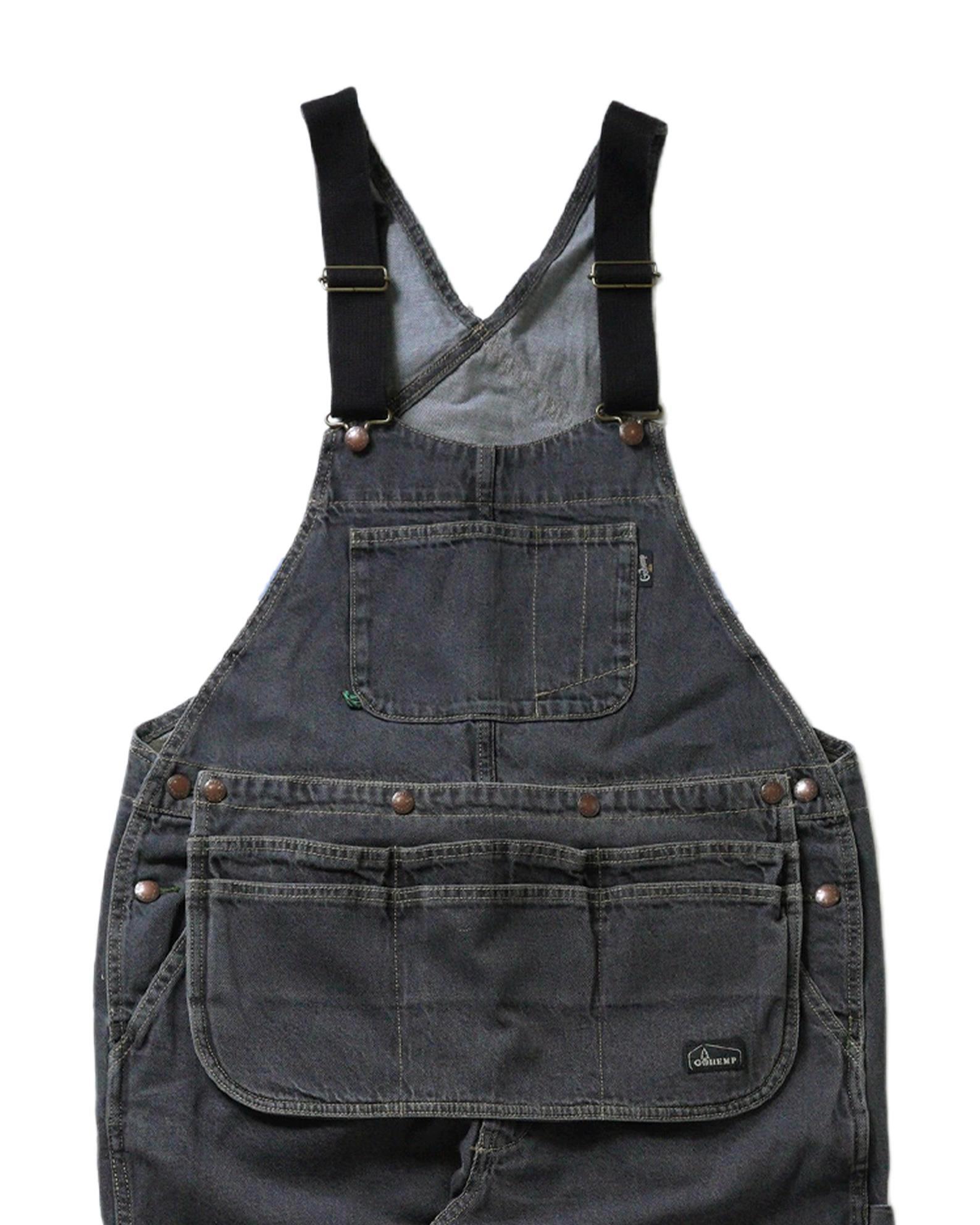 【送料無料】【MEN'S】GOHEMP （ゴーヘンプ）BLACK DENIM MIGHTY ALL PANTS with MULTI APRON (USED WASH) マイティーオールパンツ程よい肉厚の12ozの定番デニム生地HEMP COTTON DENIMを使用オーバーオール 付属のエプロンキャンプやワークシーンに適応したワイドストレート
