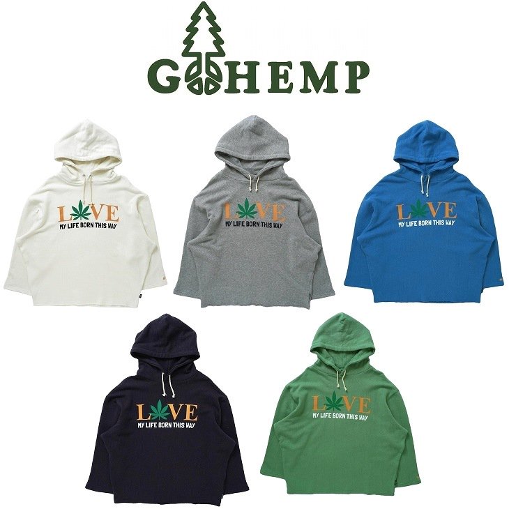 【送料無料】【MEN 039 S】GOHEMPゴーヘンプ BORN THIS WAY LOOSE HOODY ボーンディスウェイルーズフーディ 肌寒さが残る時期やキャンプの冷え込み等にも丁度良く3シーズンあらゆるシーンで使い勝手が良いライトオンススウェット着心地の良さとトレンド感のフードパーカー