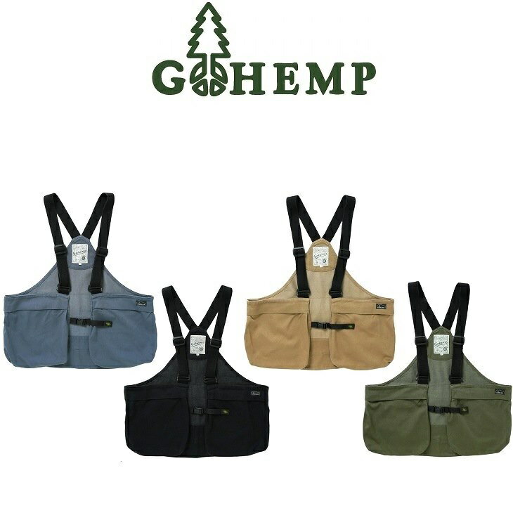 【送料無料】【MEN'S】GOHEMPゴーヘンプ TRAVEL CARGO VESTトラベルカーゴベスト ヘンプの特性 吸湿速乾とコットンによる強度と肌触りの良さが特徴 形はビンテージハンティングベストをモデルにしたバックベスト背面にも大容量のポケットを装備 2022 NEW ARRIVALS!!!のサムネイル