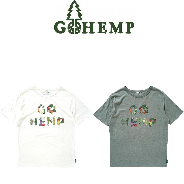 GOHEMP VEGE & HERB LOGO BASIC SHORT SLEEVE TEE ゴーヘンプの定番ベーシックショートスリーブTEE ベジ＆ハーブロゴ 半袖Tシャツ HELLO NATUREをテーマにアーティストとのコラボレーションTシャツどなたでも着やすいベーシックなシルエットの半袖T