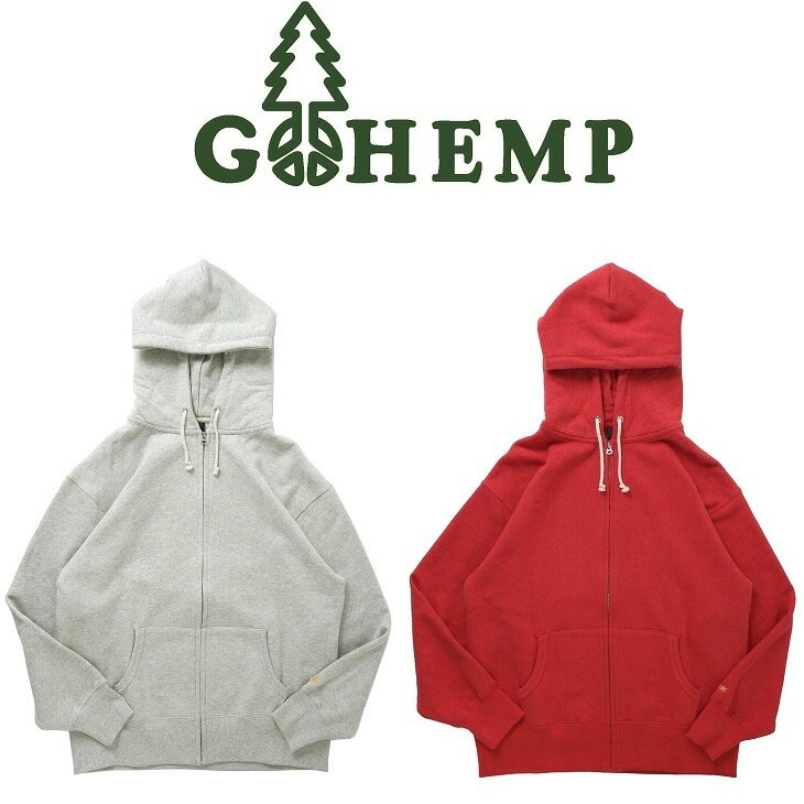 楽天ヘンプウェア　FOOL THE HERMIT【送料無料】【WOMEN'S】GOHEMP ゴーヘンプ HEMP ZIP UP HOODYヘンプジップアップフーディ 裏地は保温性と肌触りに優れた裏起毛仕様 ヘンプ素材の特徴でもある吸湿速乾性で蒸れにくさも兼ねてあり暑くなりすぎることなく3シーズンの着用にも最適 トレンド感のゆとりサイズ