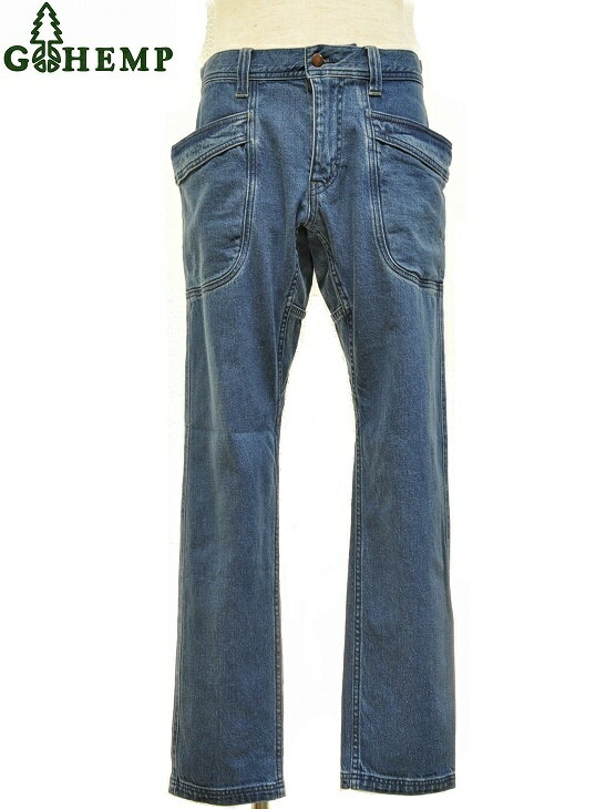 楽天ヘンプウェア　FOOL THE HERMIT【送料無料】【MEN'S】GOHEMP （ゴーヘンプ）VENDOR TAPERED SLIM PANTS （USED WASH）ベンダーテーパードスリムパンツ　程よい肉厚の12ozの定番デニム生地HEMP COTTON DENIMを使用したデニムパンツ