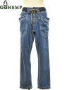 楽天ヘンプウェア　FOOL THE HERMIT【送料無料】【WOMEN'S】GOHEMP （ゴーヘンプ）VENDOR ANKLE CUT PANTS （USED WASH）ベンダーアンクルカットパンツ　程よい肉厚の12ozの定番デニム生地HEMP COTTON DENIMを使用したデニムパンツ