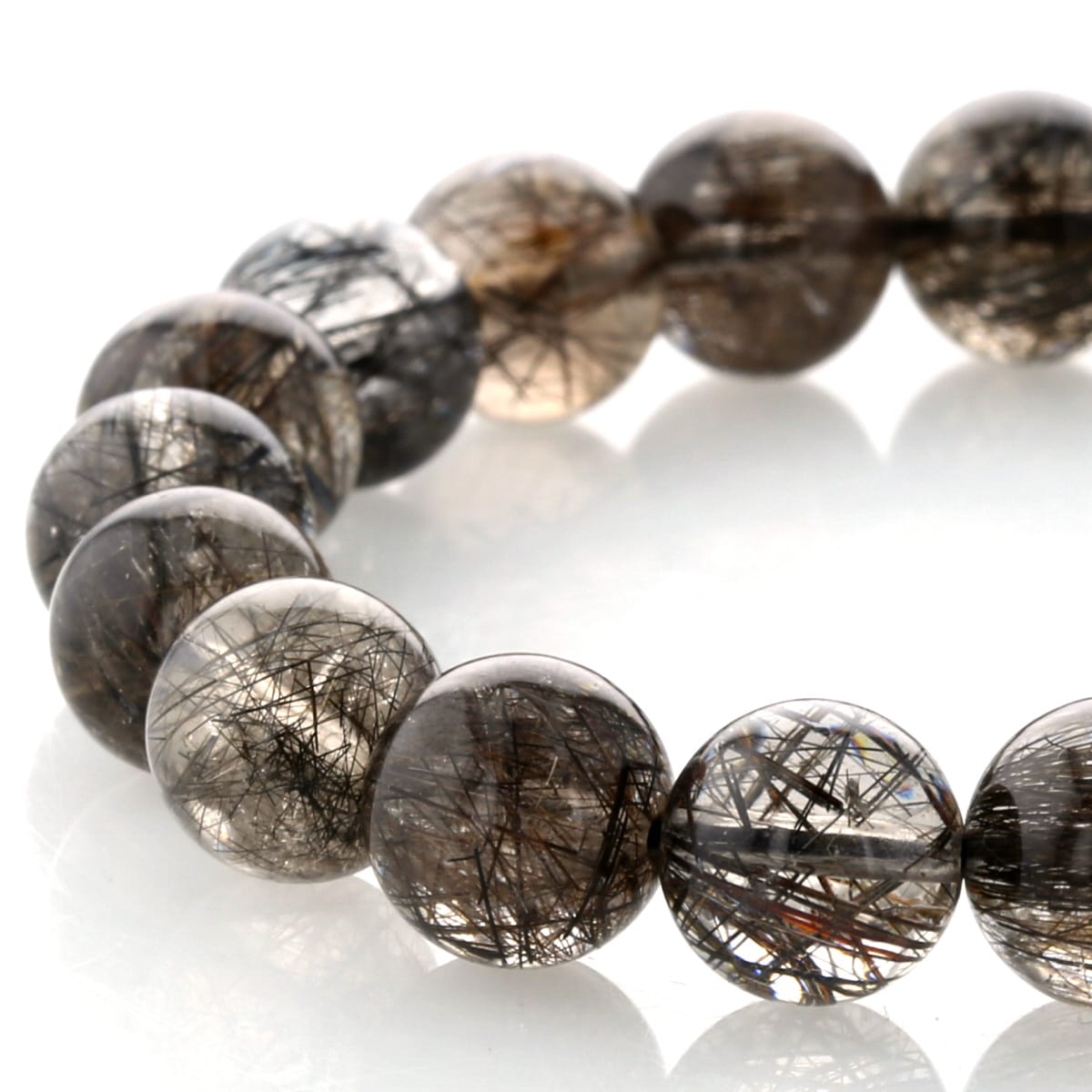 ブラックルチル (二酸化チタン) ブレスレット 10.5mm玉 No.89 最高級【プレミアム】 [ 画像現物・一点物 ] パワーストーン 天然石 FORESTBLUE フォレストブルー【5846】