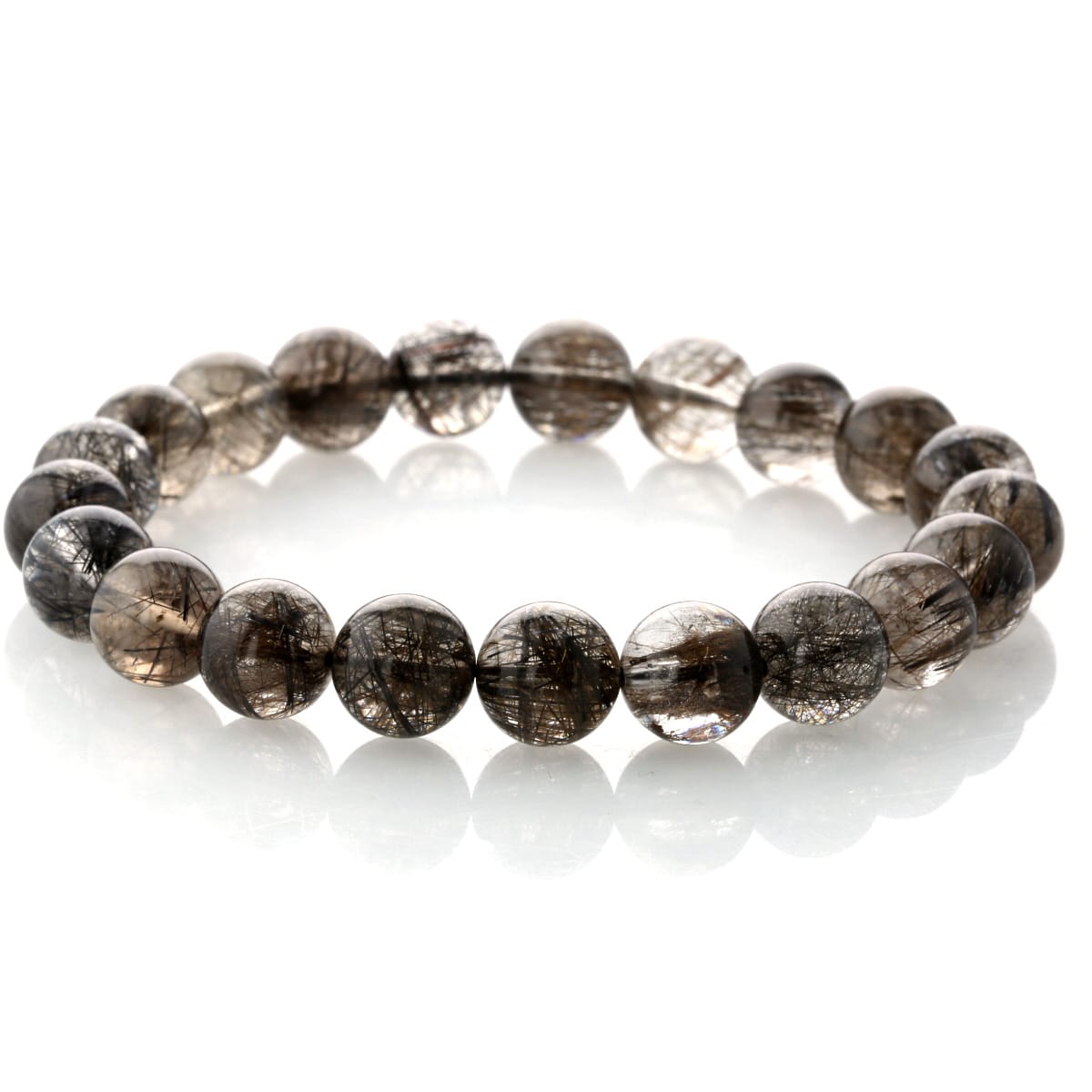 ブラックルチル (二酸化チタン) ブレスレット 10.5mm玉 No.89 最高級【プレミアム】 [ 画像現物・一点物 ] パワーストーン 天然石 FORESTBLUE フォレストブルー【5846】