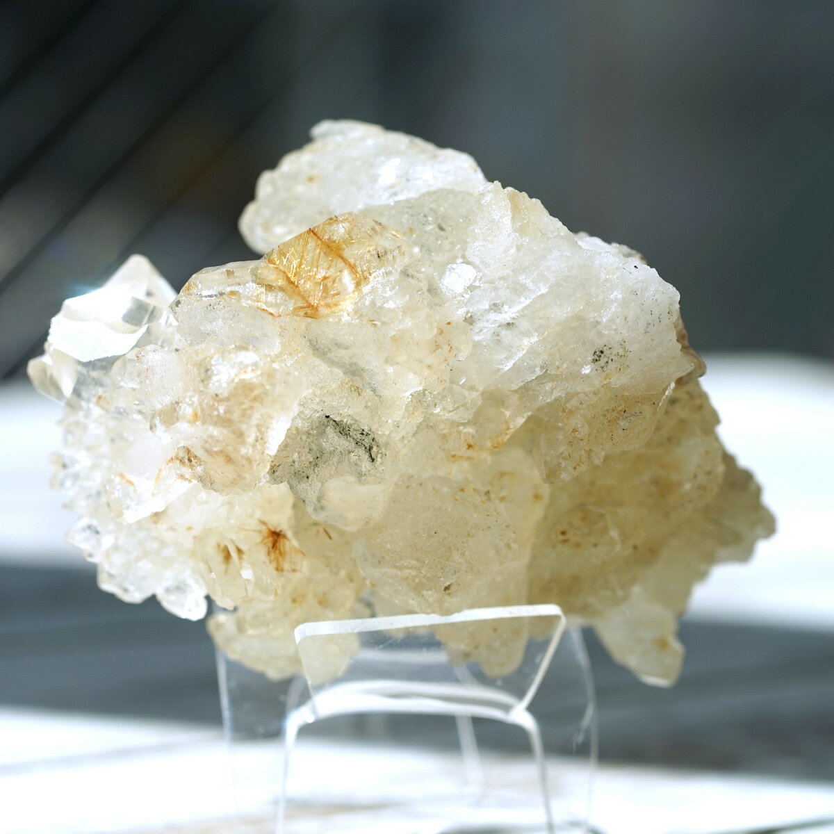 ヒマラヤ水晶 ゴールドルチル入り クラスター （Kullu Parvati Valley / ...