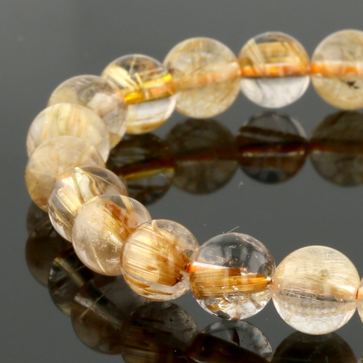 タイチンルチル ブレスレット 8.5mm玉 No.75 [ 画像現物・一点物 ] パワーストーン 天然石 FORESTBLUE ..