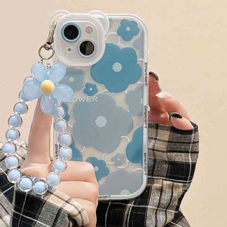 花柄 スマホケース ストラップ付き フラワー クリア ソフトケース iPhoneケース ク...