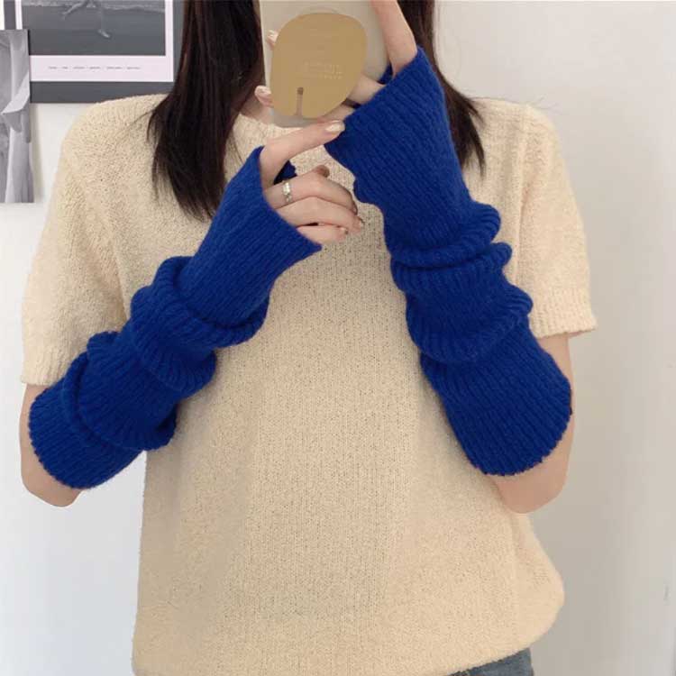 アームウォーマー ロング アームカバー レディース 可愛い リブニット リブ ニット おしゃれ トレンド ルーズ感 ロンググローブ 手袋 スマホ対応 指空き 大人 ボリューム 暖かい 流行り 秋冬 人気 防寒グッズ クリスマス プレゼント