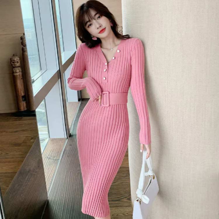 長袖 ワンピース ニットロングワンピース レディース 春 マキシ丈 ロング丈 リボン付き Aライン ゆったり 綺麗 大きいサイズ 体型カバー 上品 オフィス きれいめ おしゃれ 通勤 二次会 結婚式 入園式 卒業式 敬老の日 プレゼント