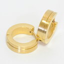 【メール便対応】フープ メンズピアス ゴールドカラー シンプル デザイン ライン【メンズ レディース ステンレス フープピアス ノンアレルギー ボディピアス】】...