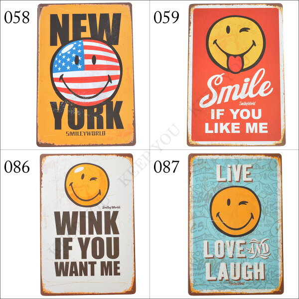 Amazon.co.jp: アメリカン風ブリキ看板 smile if you like me