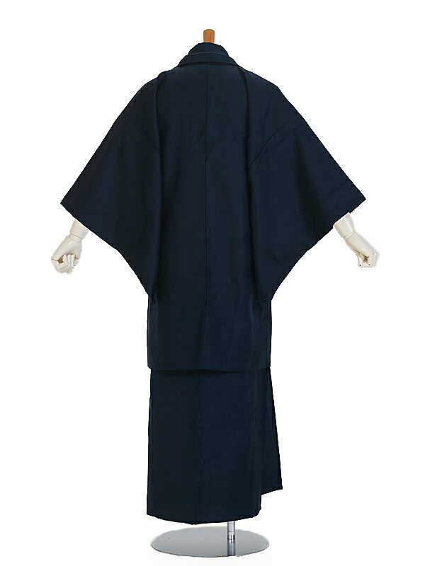 【レンタル】男性用きもの 着物羽織 単衣 紺 SSサイズ 157cm～162cm メンズ 夏用着物 ネイビー 男性着物 七五三 父親 大人用 着物レンタル お正月 初詣 お食事会 男性和装 貸衣装 きものレンタル メンズきもの メンズ着物 メンズファッション 和服 着物セット NCY0003