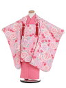 【レンタル】七五三レンタル 女の子 3歳着物フルセット K320|90cm~100cm|ピンク×ピンク 被布コート 西洋花 被布セット 753 3歳|七五三着物|3歳被布|子供着物|753レンタル|貸衣装