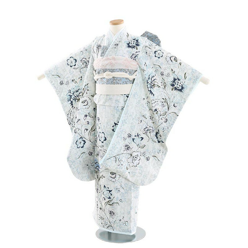 【レンタル】七五三 7歳着物レンタル N707 JILLSTUART 花更紗 水色 フルセット貸衣装 女の子 753着物 七五三着物 着物セット 753レンタル 子供着物 お正月 ひな祭り 結婚式 753 キッズ着物 七五三レンタル きもののサムネイル