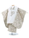 【レンタル】七五三レンタル 女の子 3歳着物フルセット Y322 JILL STUART オフホワイト×カーキ小花被布セット 子供着物 貸衣装 往復送料無料(4)