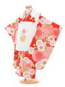 【レンタル】七五三レンタル 女の子 3歳着物フルセットA314 白まり×赤桜 被布セット 子供着物 貸衣装