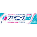 使用上の注意 本剤はカンジダ症の治療薬ではありません。フェミニーナ膣カンジダ錠などカンジダ治療薬と併用しないでください●してはいけないこと(守らないと現在の症状が悪化したり、副作用が起こりやすくなる)1.次の人は使用しないこと：カンジダ症の人2.次の部位には使用しないこと：目の周囲、粘膜など●相談すること1.次の人は使用前に医師、薬剤師または登録販売者に相談すること(1)医師の治療を受けている人(2)妊娠または妊娠していると思われる人(3)薬などによりアレルギー症状を起こしたことがある人(4)湿潤やただれのひどい人(5)乳幼児2.使用後、次の症状があらわれた場合は副作用の可能性があるので、直ちに使用を中止し、この文書を持って医師、薬剤師または登録販売者に相談すること 関係部位 症状 皮ふ 発疹・発赤、かゆみ、はれ 3.5-6日間使用しても症状がよくならない場合は使用を中止し、この文書を持って医師、薬剤師または登録販売者に相談すること ご注意カンジダ症、トリコモナス症は、外陰部のかゆみに加え、おりものの異常を伴う場合が多いです。おりものの異常や、フェミニーナ Jを5-6日間使用しても症状の改善が見られない場合は必ず医師にご相談ください 効能・効果 かゆみ、かぶれ、湿疹、虫さされ、皮ふ炎、じんましん、あせも、ただれ、しもやけ 用法・用量 1日数回、適量を患部に塗布してください(用法・用量に関連する注意)(1)小児に使用させる場合には、保護者の指導監督のもとに使用させること(2)目に入らないように注意すること。万一、目に入った場合には、すぐに水またはぬるま湯で洗うこと。なお、症状が重い場合には、眼科医の診療を受けること(3)外用にのみ使用すること(4)同じ部位に他の外用剤との併用は避けること(5)患部やその周囲が汚れたまま使用しないこと。 成分・分量 (100g中)リドカイン：2.0g(局所麻酔成分)かゆみを素早く鎮めますジエンヒドラミン：1.0g(抗ヒスタミン成分)かゆみの発生を抑えますイソプロピルメチルフェノール：0.1g(殺菌成分)雑菌の発生を抑えます添加物として、1.3-ブチレングリコール、二酸化ケイ素、ジメチルポリシロキサン、カルボキシビニルポリマー、ポリオキシエチレン硬化ヒマシ油、リン酸、リン酸二水素Na、リン酸水素Na、パラベンを含有する 保管および取扱い上の注意 (1)直射日光の当たらない湿気の少ない涼しいところに密栓して保管すること(2)小児の手の届かないところに保管すること(3)他の容器に入れ替えないこと(誤用の原因になったり品質が変わる) こんな症状にお使いください●生理時のかゆみ：ナプキンやタンポンのひも、経血の刺激によって引き起こされるかゆみに●おりものによるかゆみ●汗ムレによるかゆみ●下着かぶれ：下着やストッキングなどの繊維刺激によるかゆみ、かぶれに●陰部周辺部のかゆみ●その他の炎症・かゆみ・かぶれなど上記の症状に、フェミニーナ Jで素早くかゆみを鎮めましょう 商品区分 第二類医薬品 使用期限使用期限：使用期限まで1年以上あるものをお送りします文責者 森田雄喜　登録販売者 お問い合わせ先 お客様相談室フリーダイヤル：0120-5884-01受付時間：9：00-17：00(土・日・祝日を除く) 製造販売元 製造販売元小林製薬株式会社大阪府茨木市豊川1-30-3 販売元小林製薬株式会社大阪市中央区道修町4-4-10 第二類医薬品とはまれに入院相当以上の健康被害が生じる可能性がある成分を含むもの。 （例）主な風邪薬、解熱鎮痛薬、解熱鎮痛剤など「フェミニーナジェル 15gは、鎮痒消炎薬です。有効成分リドカインおよびジフェンヒドラミンがしつこいかゆみや炎症を鎮めます。殺菌成分イソプロピルメチルフェノールが雑菌の発生を抑えます。低刺激性で肌にやさしくしみません。ジェルなので、べたつかず、あと残りしません。パウダー配合でサラサラした使い心地です。」【医薬品販売に関する記載事項】（必須記載事項）はこちら