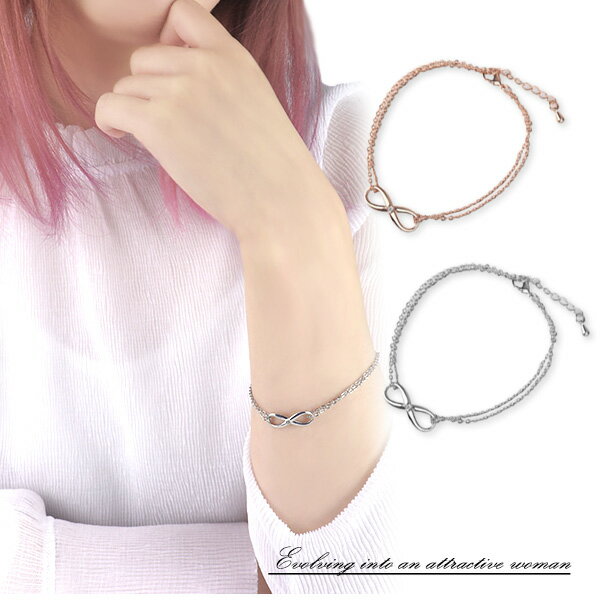 1000円ポッキリ 送料無料 ブレスレット レディース インフィニティ 無限 ワンポイント プレゼント ギフト 誕生日 プラチナコーティング ピンクゴールド シ...