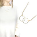 送料無料 オープンサークル ワンポイント ネックレス ペンダント カワイイ レディース ゴールド ギフト プレゼント 円 丸 ダブルリング
