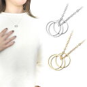 送料無料 3リング ワンポイント ネックレス ペンダント カワイイ レディース ゴールド ギフト プレゼント トリプル サークル 円