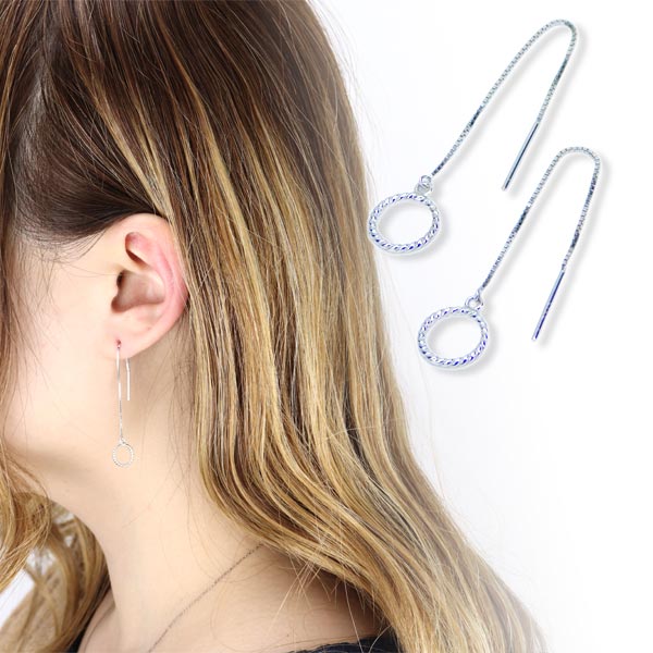 Rakuten - 送料無料 ピアス シルバー 輪 リング レディース ピアス ゴールド 両耳用