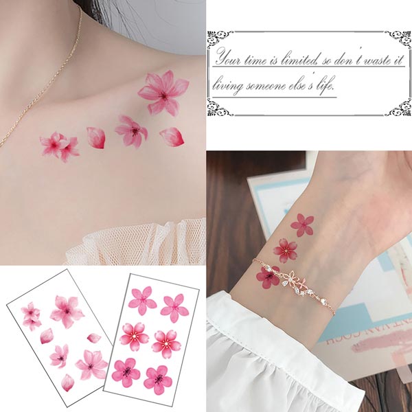 タトゥーシール 30枚セット 2タイプ シールタイプ 花 桜 ハート 彼岸花 タトゥー ボディーアート ステッカー 刺青 CYREAM 送料無料