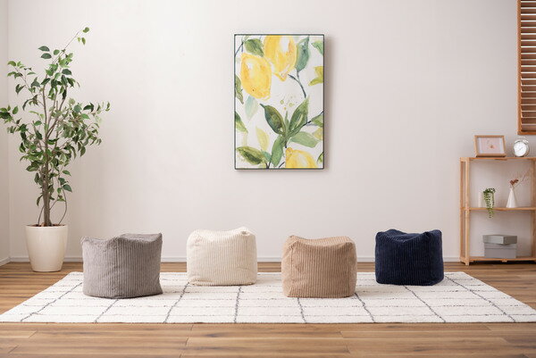 クッション ビーズクッション 母の日 ミニビーズクッション コーデュロイ キューブ型 四角 カバーロング ダブルファスナー マイクロビーズ 持ち運び 軽い コンパクト シンプル ナチュラル ホワイト ベージュ グレー ネイビー 新生活 東谷《os》 ギフト