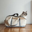 【猫　キャリー】スクエアトート ハンプ ツートン Lサイズ猫　ねこ　大きい猫　キャリーバッグ　キャリー　バッグ　かばん　鞄　洗える　洗濯　病院　通院　帆布　キャンバス　ハンプ　車　病院　シンプル　おしゃれ　人気　日本製 その1