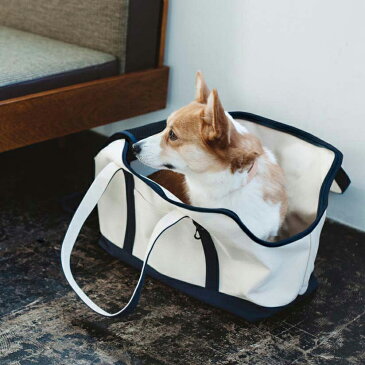 【犬 キャリー】スクエア トート ハンプ ツートン L サイズペット用品 愛犬用 ブラック カーキ 中型犬 お出かけバッグ キャリーバッグ かばん クレート 防災 シンプル おしゃれ 洗濯 洗える 病院 通院 電車 車 日本製 ドッグ カフェ 旅