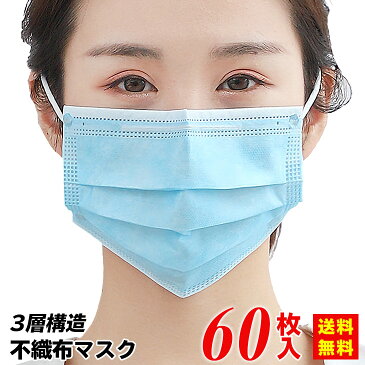 マスク 在庫あり【1-3営業日以内発送】60枚入り 3D立体加工 3層構造不織布 mask レギュラーサイズ 男女兼用 キャンセル不可 防護 花粉症 花粉 ほこり ウイルス ますく 高密度フィルター プリーツ ノーズワイヤー 転売禁止