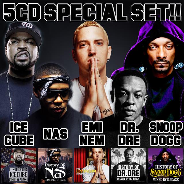 【EMINEM、ICE CUBE、SNOOP DOGG、NAS、Dr. Dreのベストセット!!】DJ DASK / HISTORY OF EMINEM、ICE CUBE、SNOOP DOGG、NAS、Dr. Dre SPECIAL SET[DKHOSET-09]