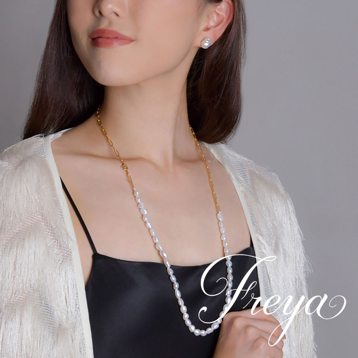 バロックパール ロング ネックレス/18KGP 淡水パール ゴールド 人気 インフルエンサー インス