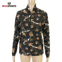 《お買い得》エムユースポーツ MU SPORTS トップス サンプル品 サイズ40(M) ブラック 長袖トップス ジップ プリント模様 レディース LCS1653