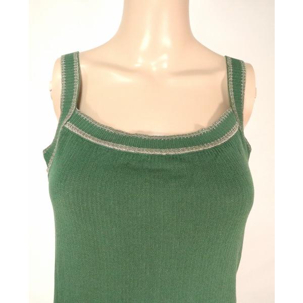 《90%OFF》クルチアーニ Cruciani イタリア製 ノースリーブ ニット チュニックサイズ40(M) ダークグリーン レディース LCT1949