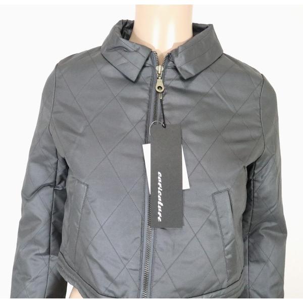 《88%OFF》カリカチュール CARICATURE キルティング ダウン ジャケット ショート丈 サイズ38(M-) グレー レディース LJK121