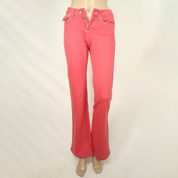 《90%OFF》ラクリマクリスティ Lacrima cristi コットン ブーツカット パンツ サイズ40(S)(W66) ピンク レディース LPT2104